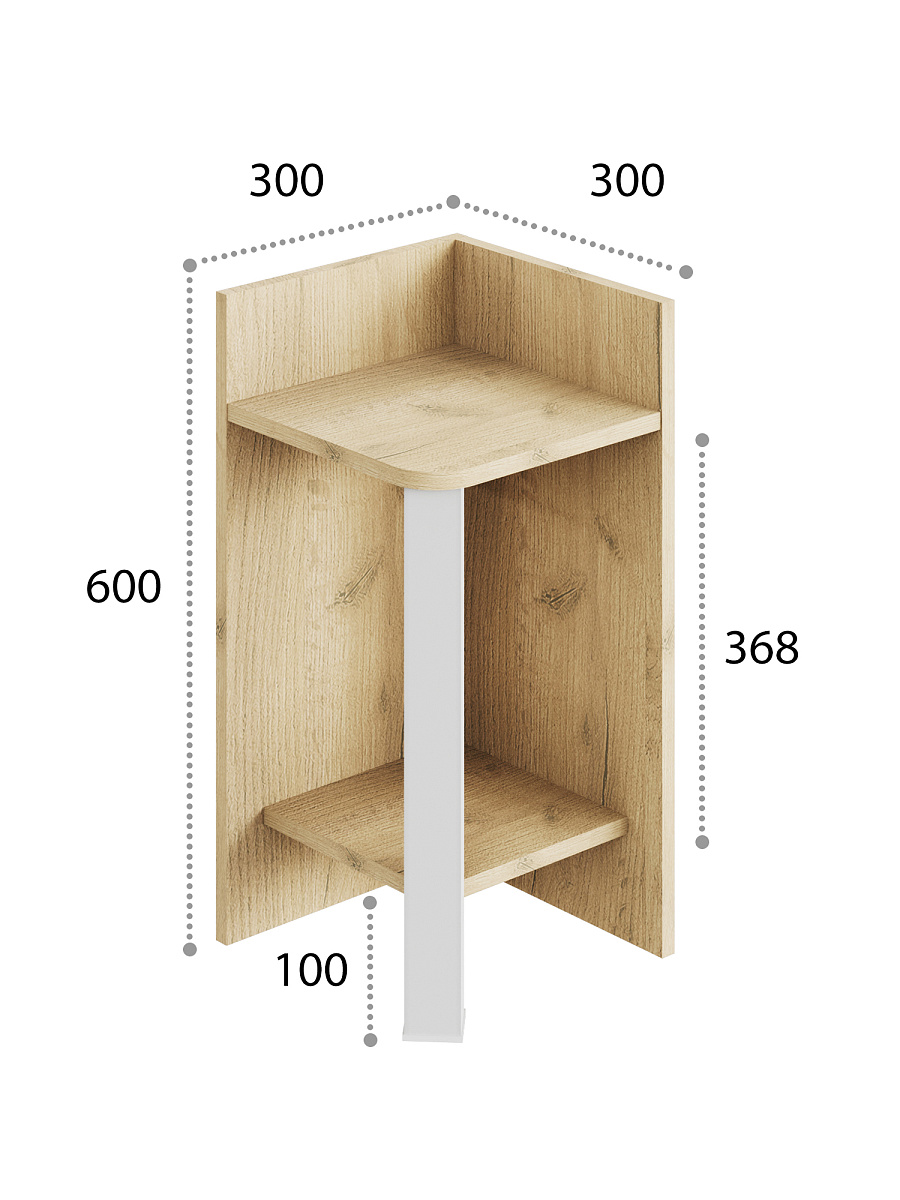 Этажерка Э-01 дуб крафт золотой/белый