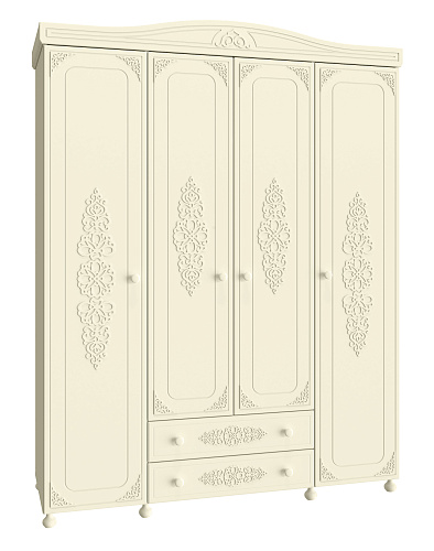 Шкаф четырехдверный Ассоль плюс АС-28 ваниль