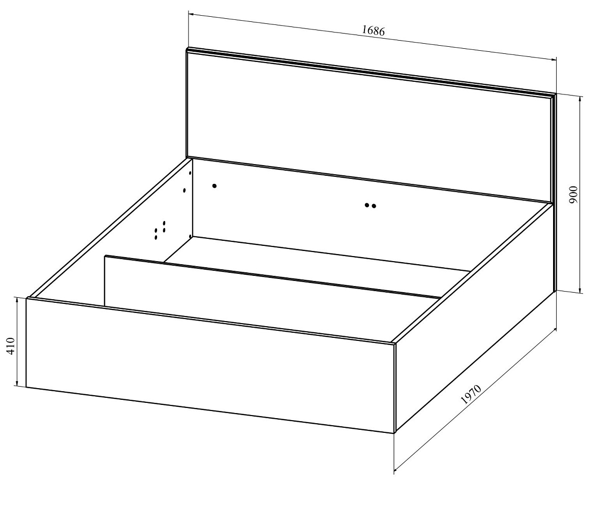 Кровать Анастасия АН-28К (1900x1600) дуб роше/мисандея стоун
