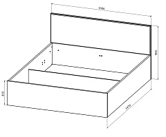 Кровать Анастасия АН-28К (1900x1600) дуб роше/мисандея стоун