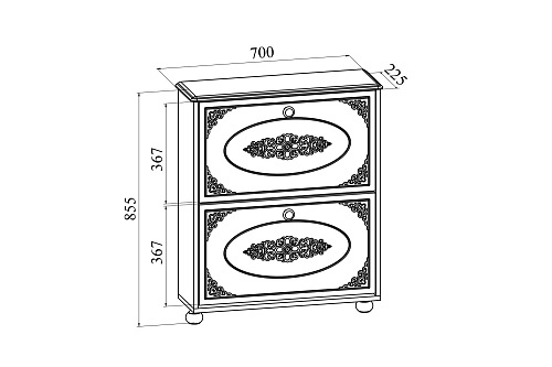 Тумба для обуви (обувница) Ассоль АС-45 белое дерево