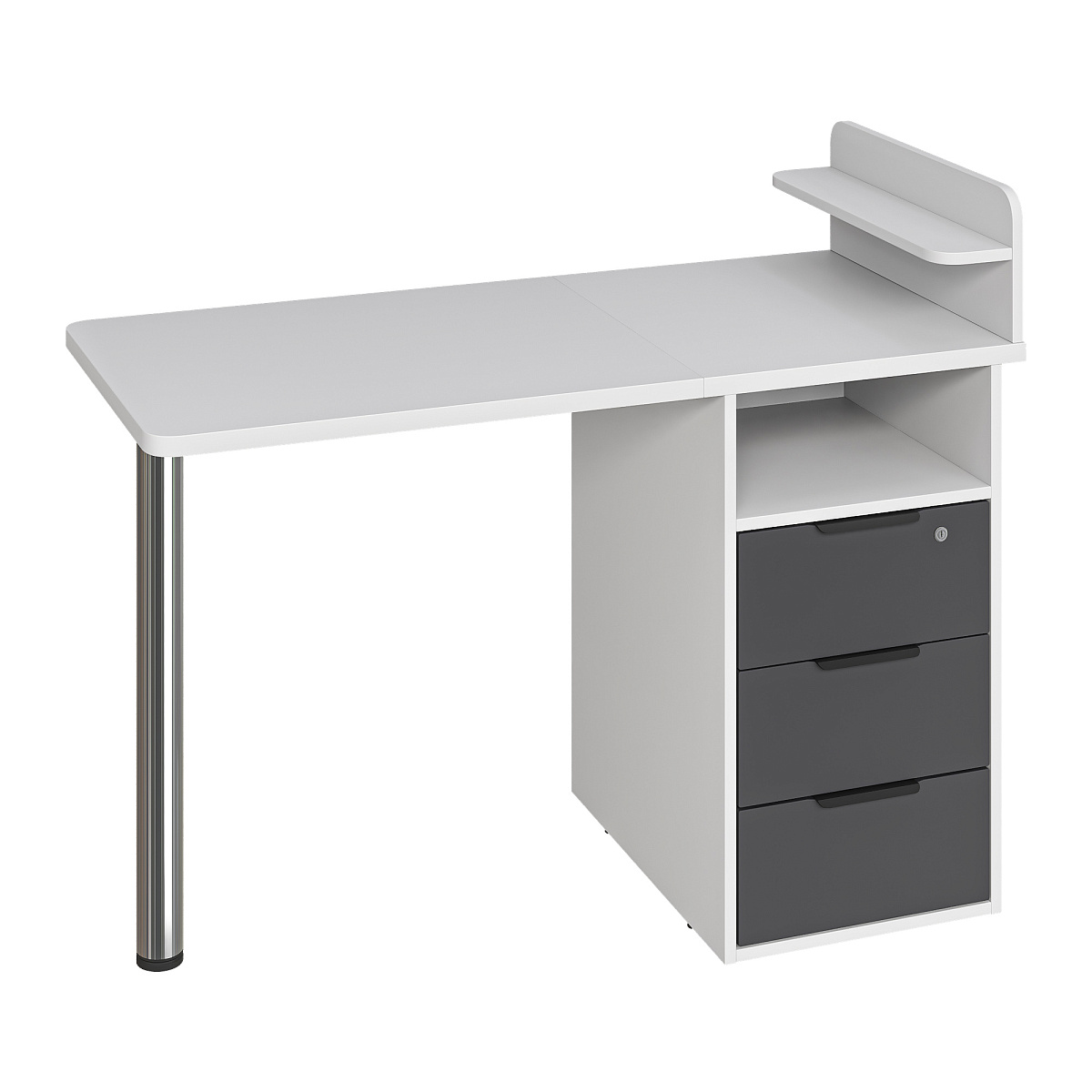 Стол С-405 белый структурный/графит