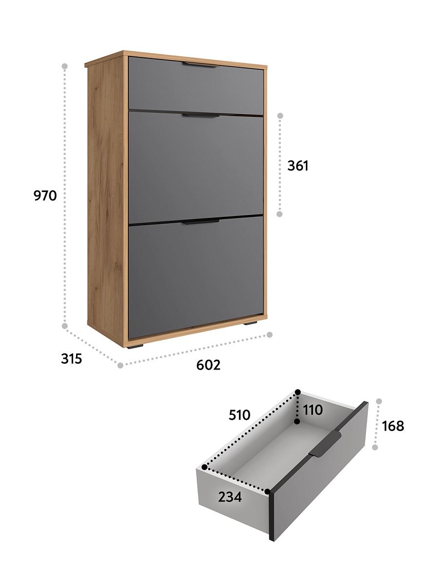 Тумба Оптима ОП-09 дуб крафт золотой/графит