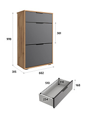 Тумба Оптима ОП-09 дуб крафт золотой/графит