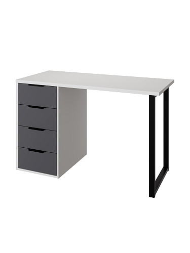 Стол С-400 белый структурный/графит