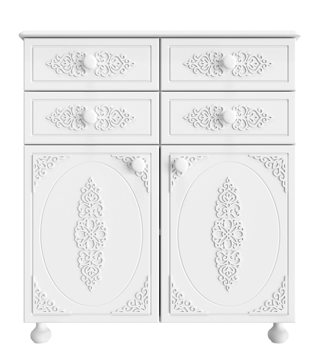 Тумба комбинированная Ассоль АС-18 белое дерево