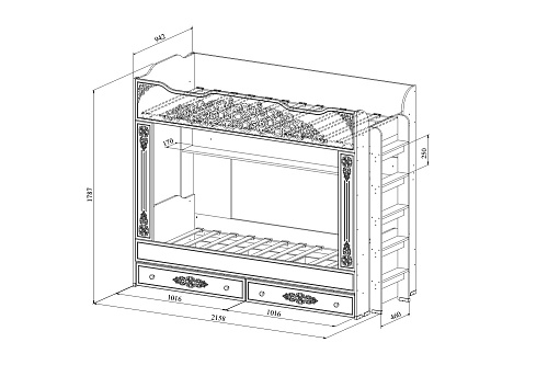 Гарнитур для детской Ассоль АС-054 белое дерево