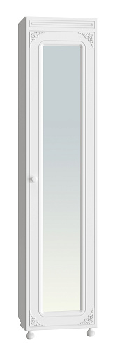 Шкаф Ассоль АС-532К с зеркалом (правый) белое дерево