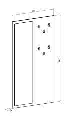 Вешалка с зеркалом Виктория ВИ-21 дуб крафт золотой