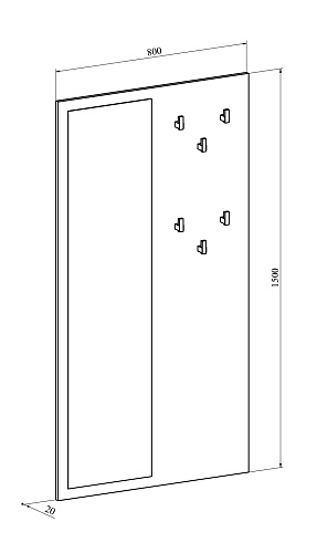 Вешалка с зеркалом Виктория ВИ-21 дуб крафт золотой