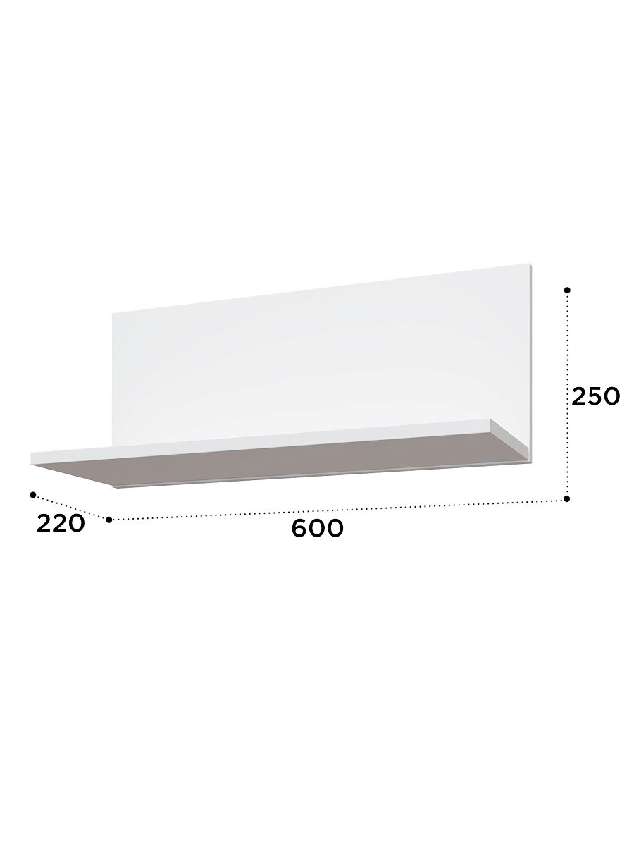 Полка Эмилия ЭЛ-8 белый структурный/меренга