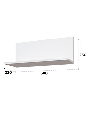 Полка Эмилия ЭЛ-8 белый структурный/меренга
