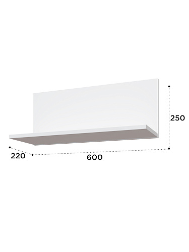 Полка Эмилия ЭЛ-8 белый структурный/меренга