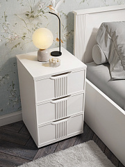 Тумба прикроватная Эмилия ЭЛ-26 белый структурный/меренга