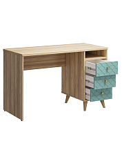 Стол Велламо ВО-17 блэквуд ячменный/бирюза (правый)