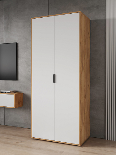 Шкаф для одежды Оптима ОП-14 дуб крафт золотой/меренга