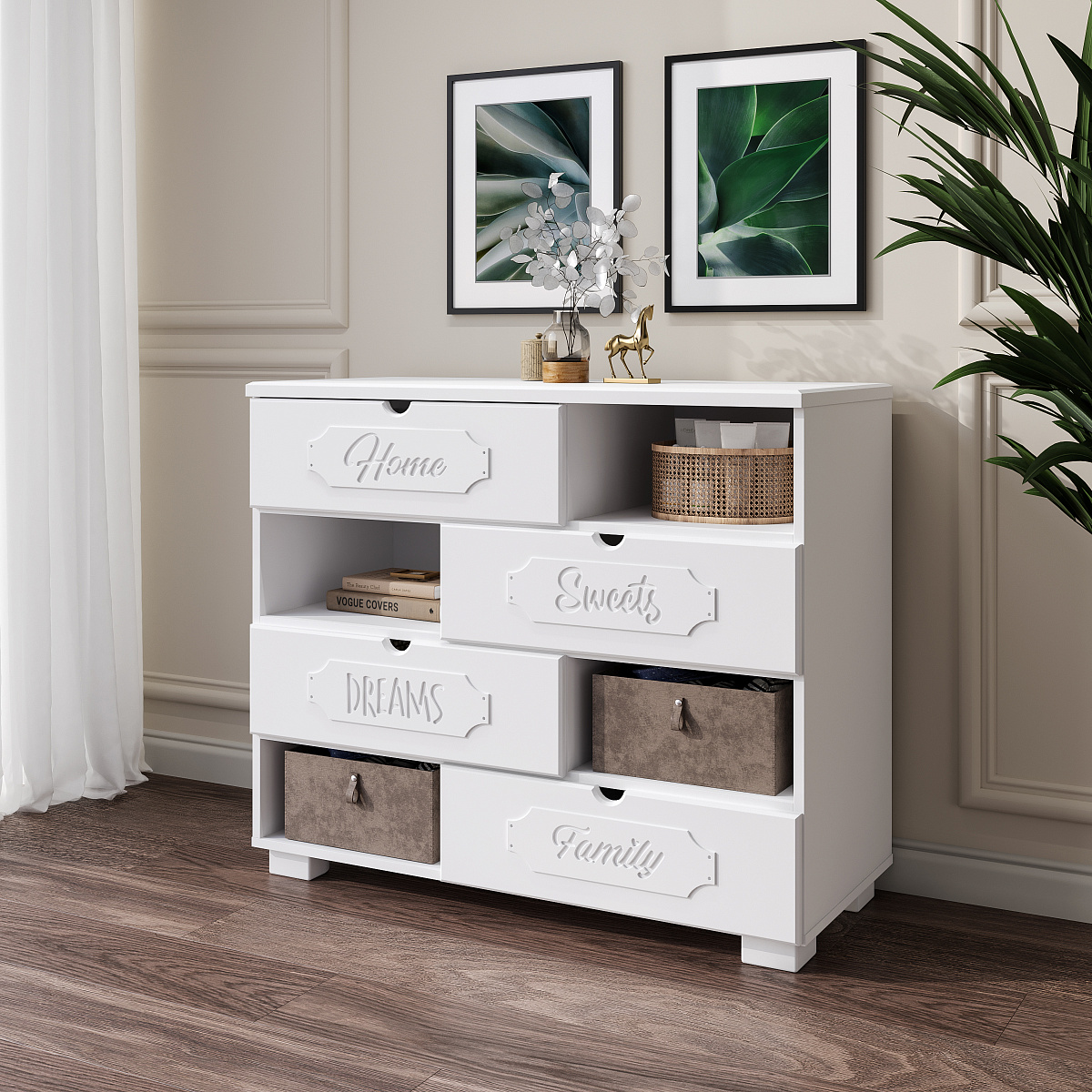 Комод ДримСтар ДС-10 белое дерево