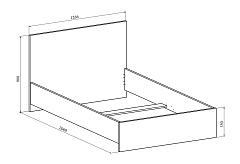 Кровать Виктория ВИ-30 (1200x2000) дуб крафт золотой