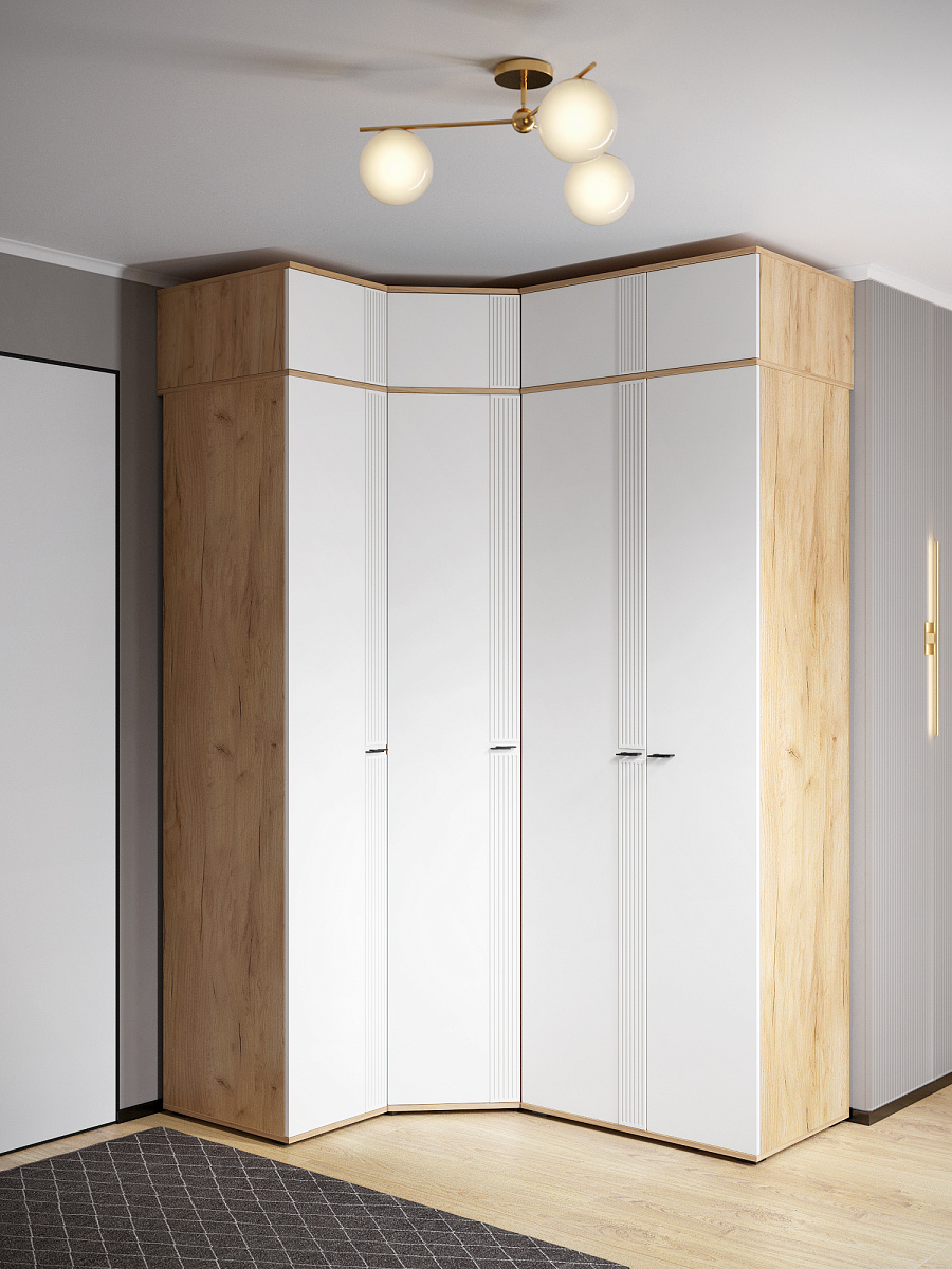 Антресоль Эмилия ЭЛ-53 дуб крафт золотой/меренга