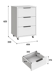 Тумба мобильная К-54 белый структурный/меренга