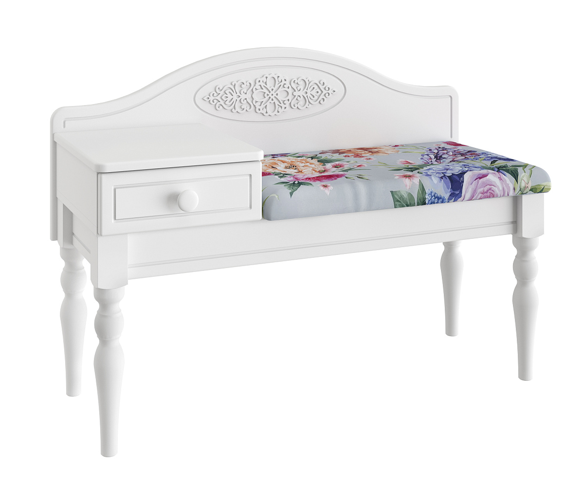 Банкетка Ассоль АС-41 (ящик слева) белое дерево