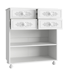 Тумба комбинированная Ассоль АС-18 белое дерево