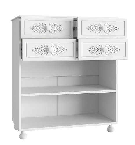 Тумба комбинированная Ассоль АС-18 белое дерево