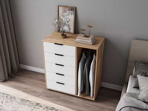 Шкаф комбинированный К-20 дуб крафт золотой/меренга