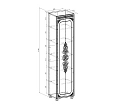 Шкаф Ассоль плюс АС-533К со стеклом (правый) ваниль