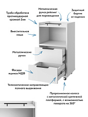 Тумба К-30 белый структурный/меренга