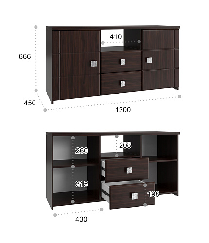 Тумба Изабель ИЗ-53К орех темный