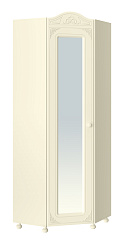 Шкаф угловой с зеркалом Ассоль плюс АС-522К (левый с короной) ваниль