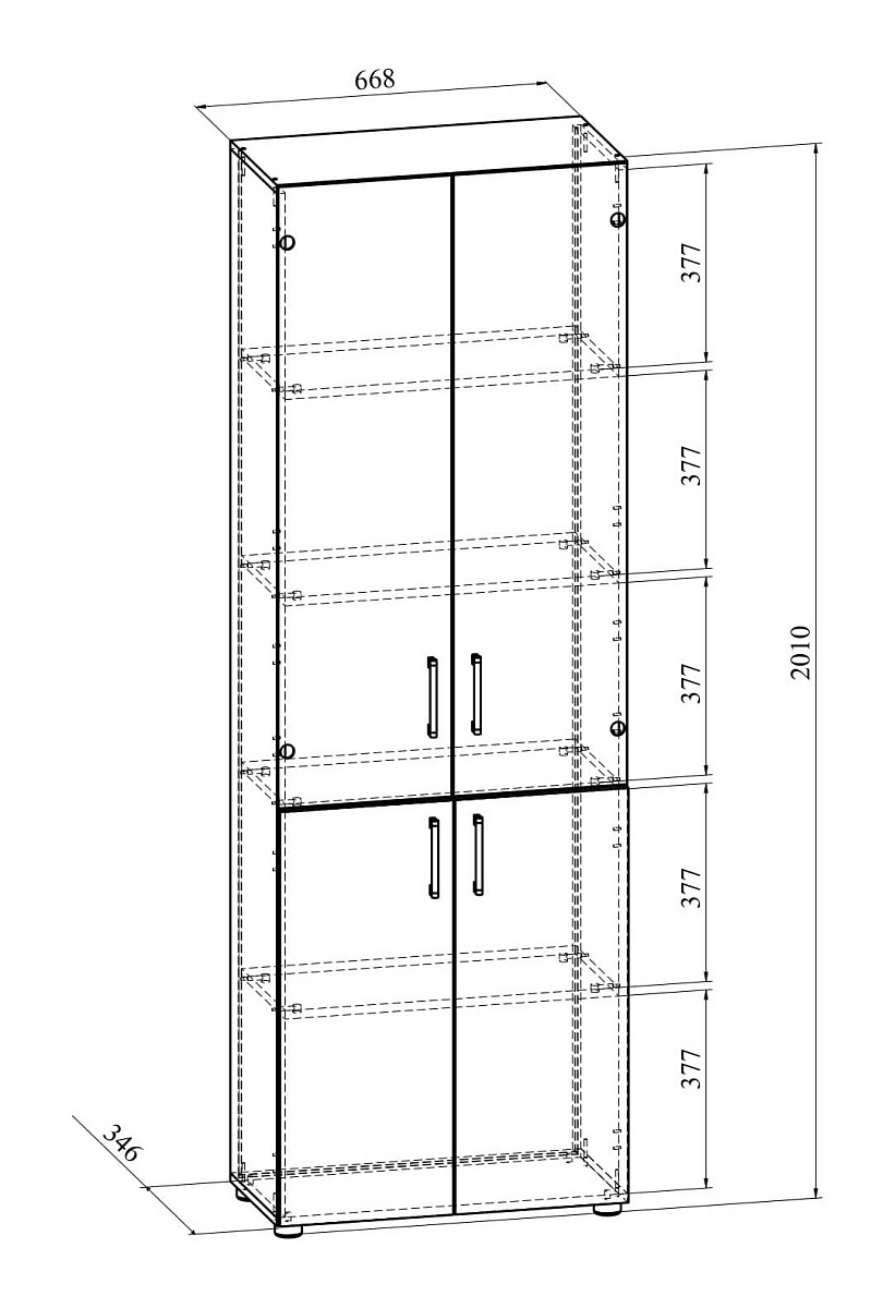 Шкаф со стеклом ОФ-303К дуб крафт табачный