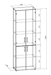 Шкаф со стеклом ОФ-303К дуб крафт табачный