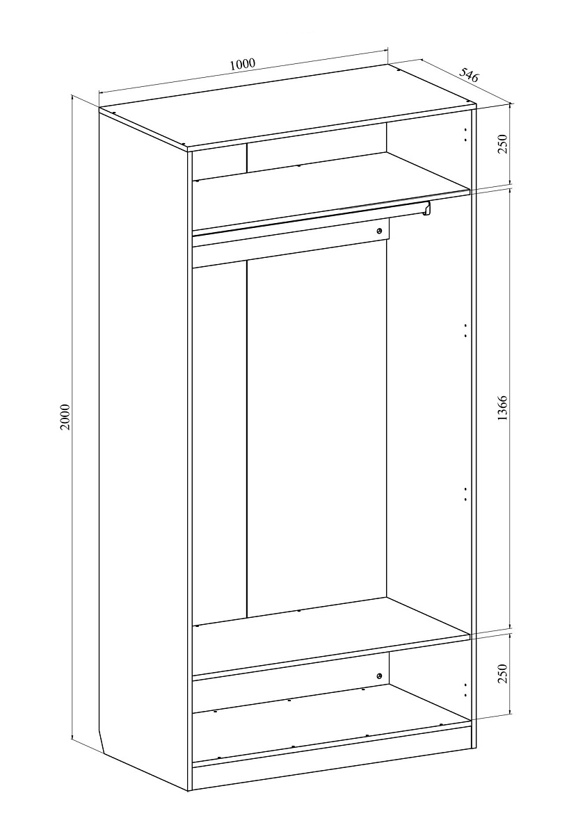 Шкаф платяной Анастасия АН-1К венге луизиана/венге