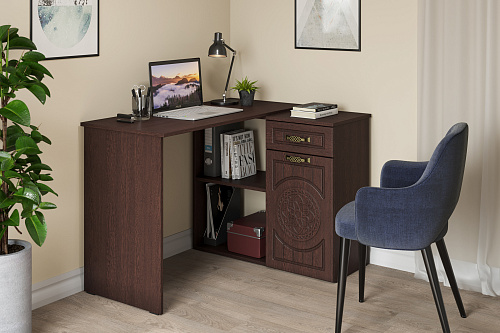 Стол угловой Монблан МБ-74К венге/орех шоколадный