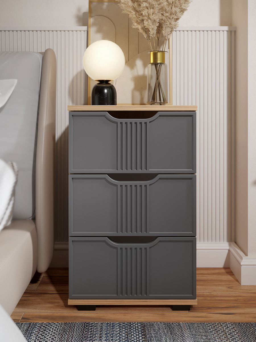 Тумба прикроватная Эмилия ЭЛ-26 дуб крафт золотой/графит