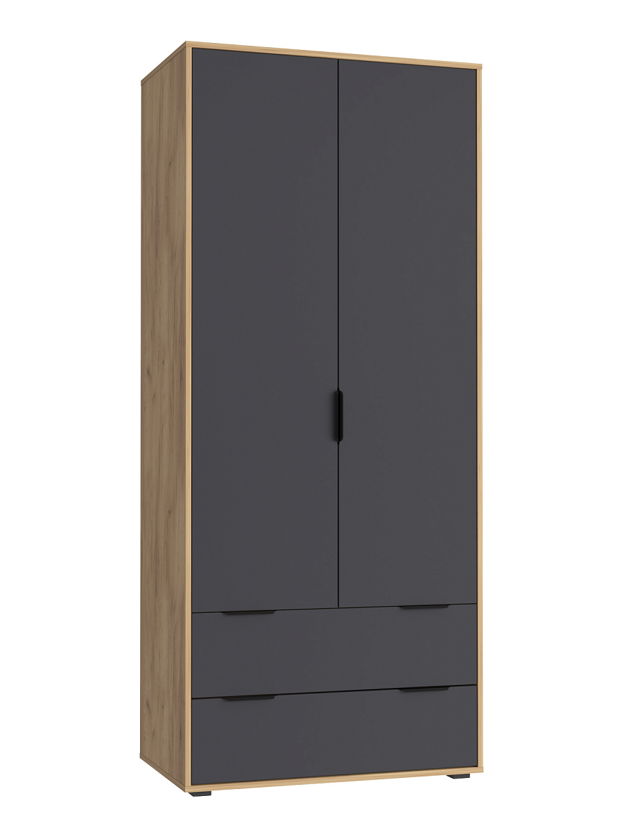 Шкаф платяной Оптима ОП-25 дуб крафт золотой/графит