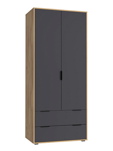 Шкаф платяной Оптима ОП-25 дуб крафт золотой/графит
