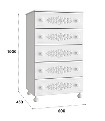 Комод Ассоль АС-62 белое дерево