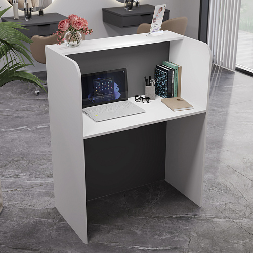 Тумба/ресепшн Р-01 белый структурный/серый графит