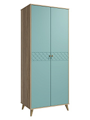 Шкаф Велламо ВО-06 блэквуд ячменный/бирюза