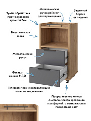 Тумба К-30 дуб крафт золотой/графит