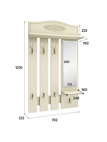 Вешалка Ассоль плюс АС-76 ваниль