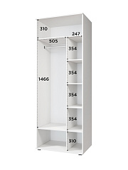 Шкаф для одежды Эмилия ЭЛ-16К глухой белый структурный/меренга