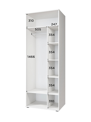 Шкаф для одежды Эмилия ЭЛ-16К комбинированный белый структурный/меренга