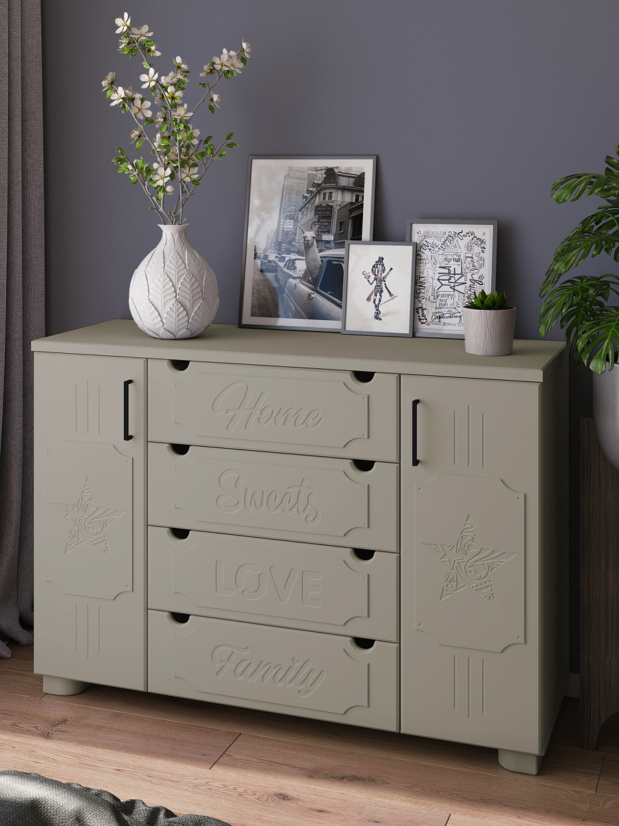 Комод ДримСтар ДС-17 глиняный серый/риолит