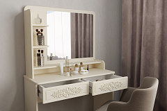 Полка с зеркалом ТН-2 ваниль
