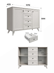 Комод Вильям ВМ-13 кашемир/шарли керамика