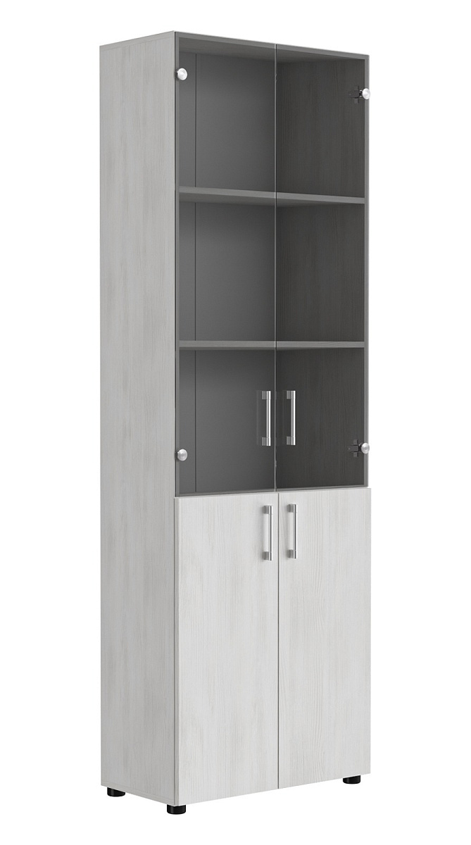 Шкаф со стеклом ОФ-303К северное дерево светлое